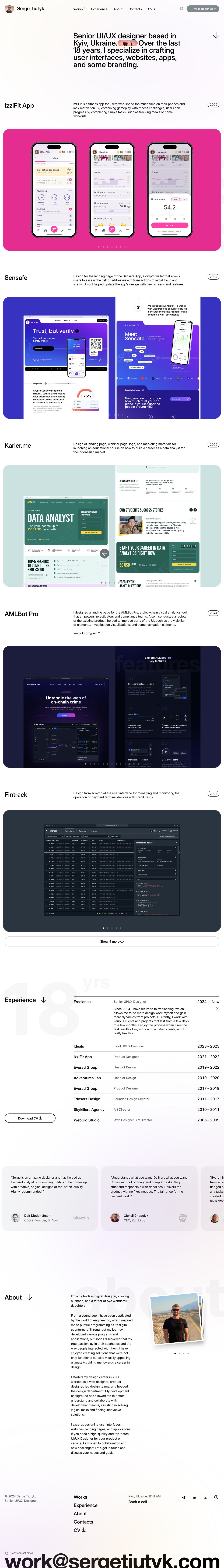 Serge Tiutyk Website Screenshot