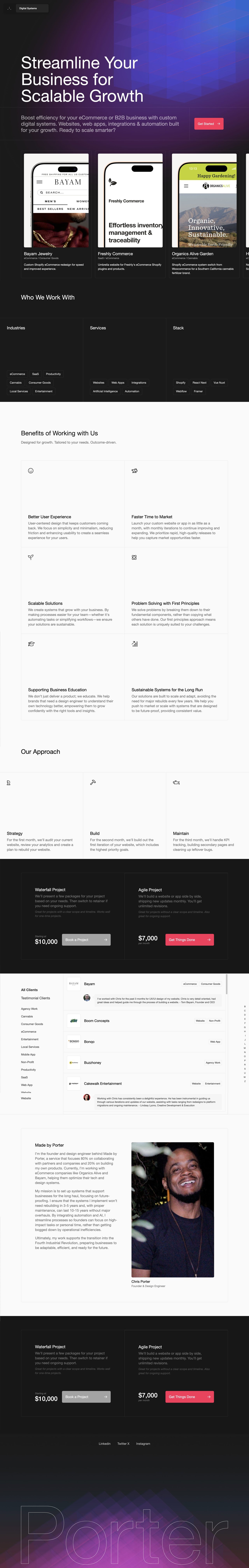 Made by Porter Website Screenshot