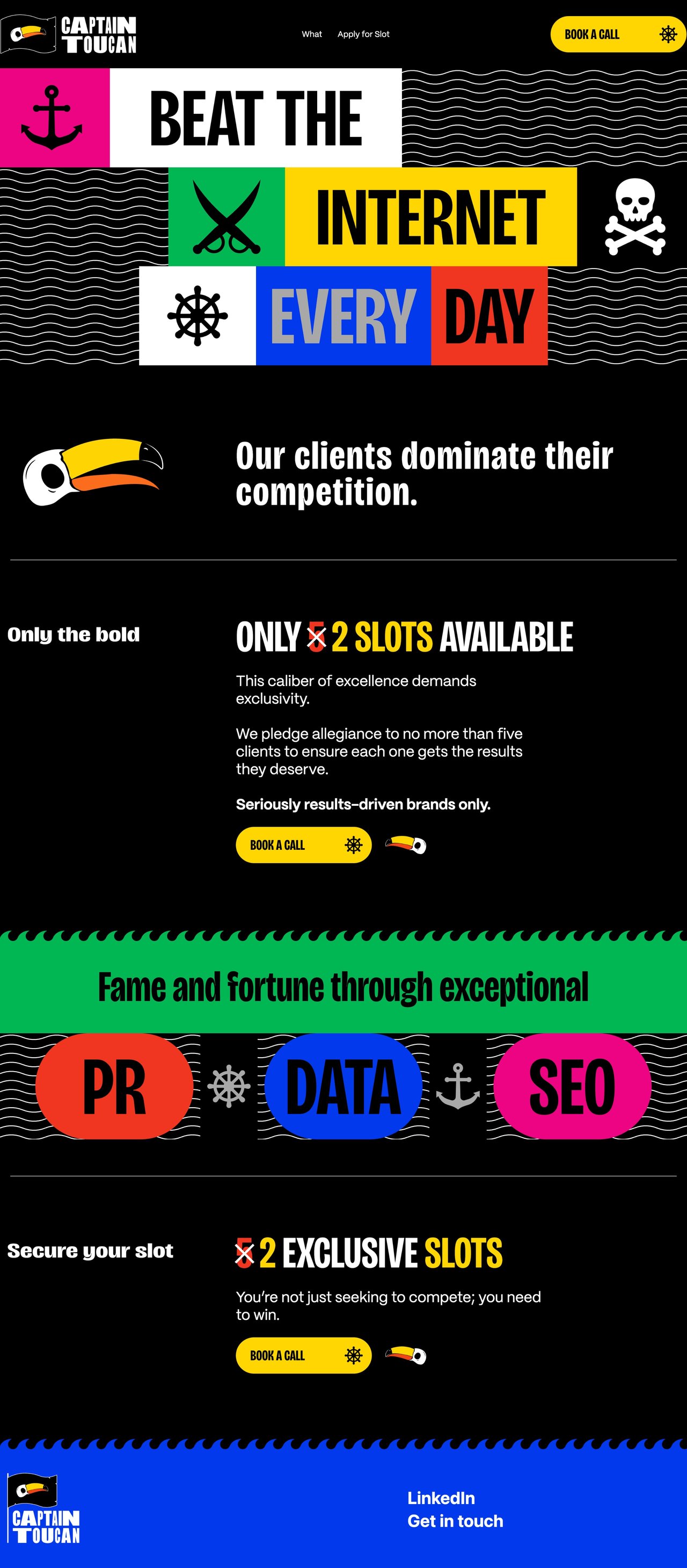 Captain Toucan Website Screenshot