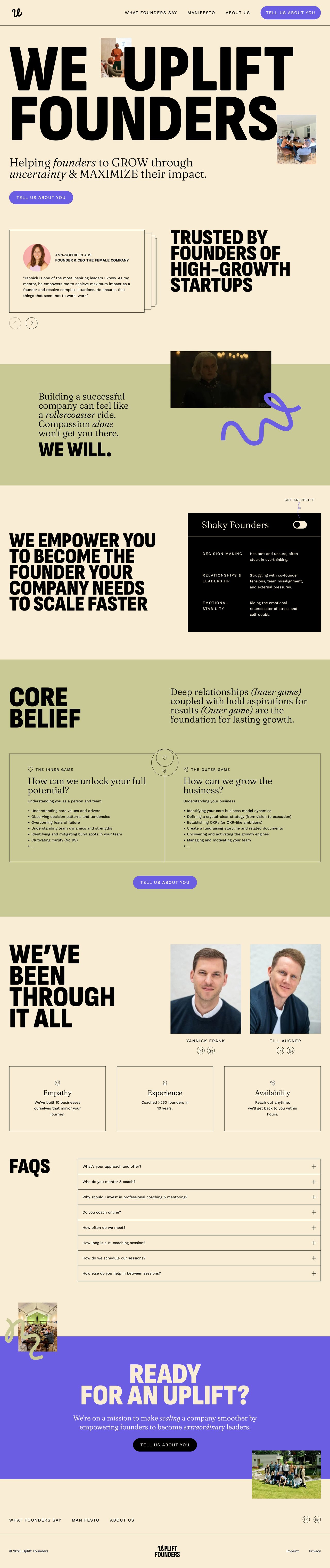 Uplift Founders Website Screenshot