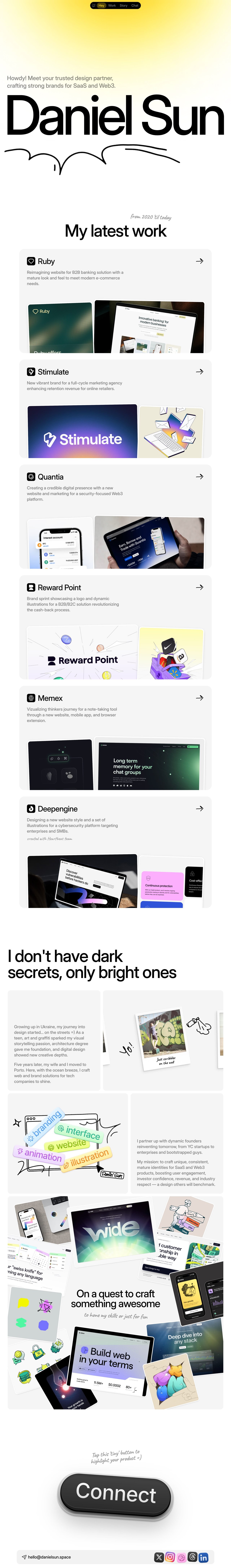 Daniel Sun Website Screenshot