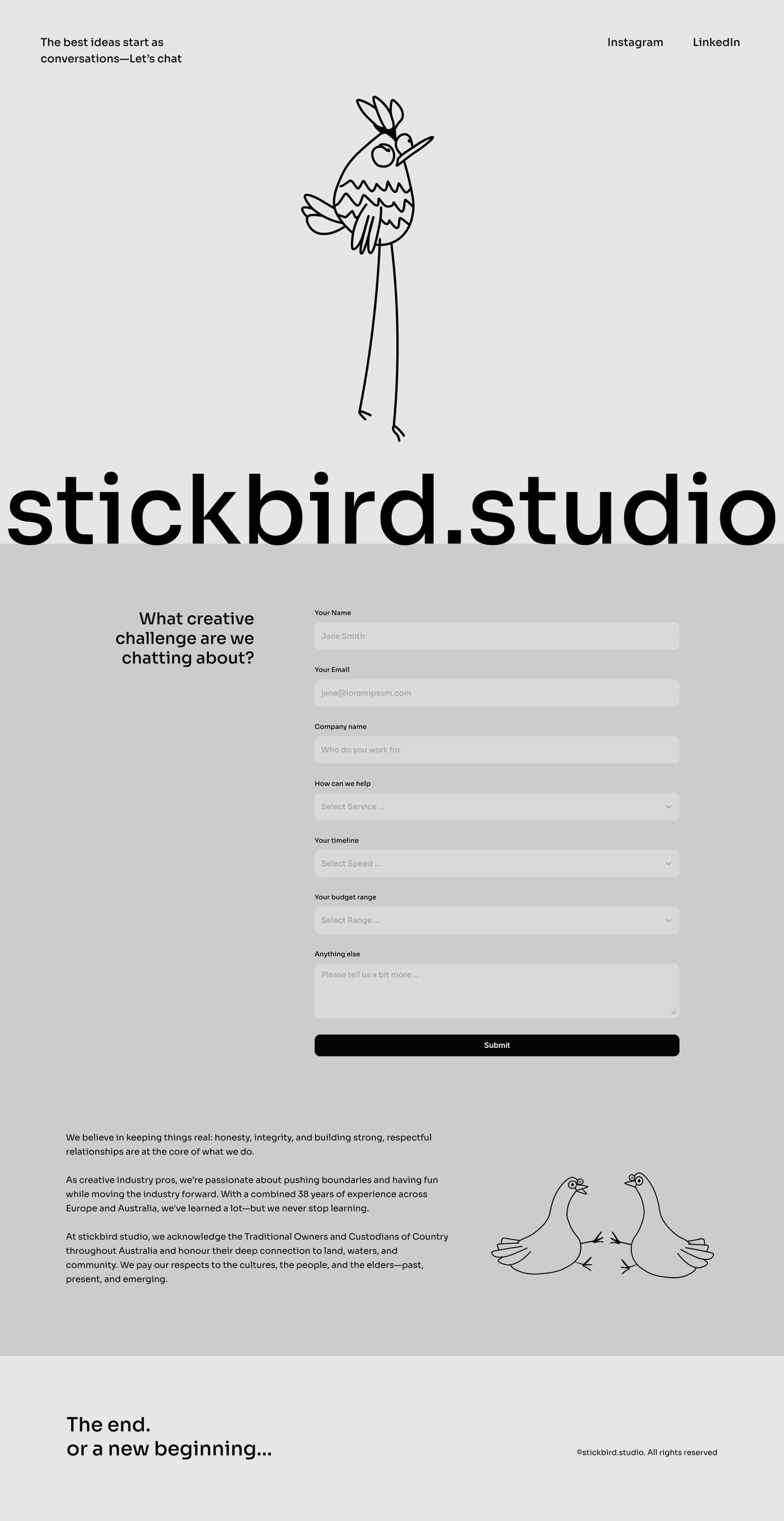 stickbird.studio Website Screenshot