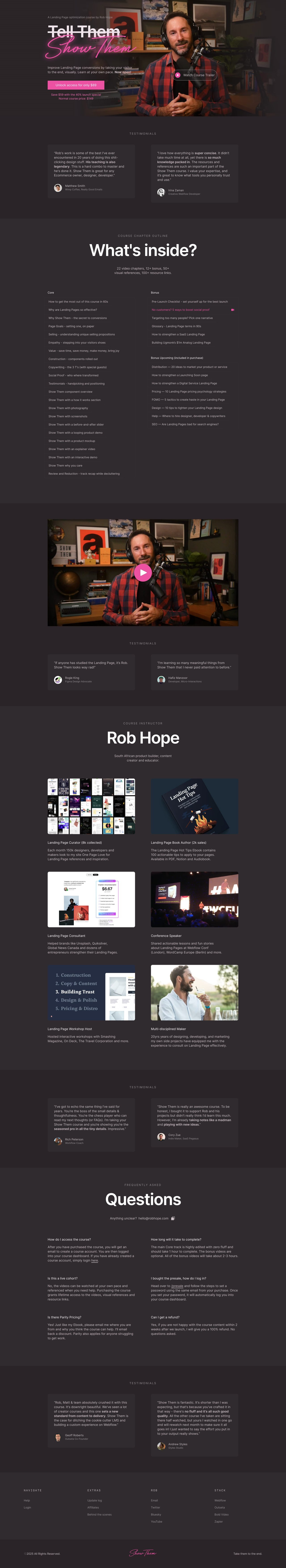 Show Them Course Website Screenshot