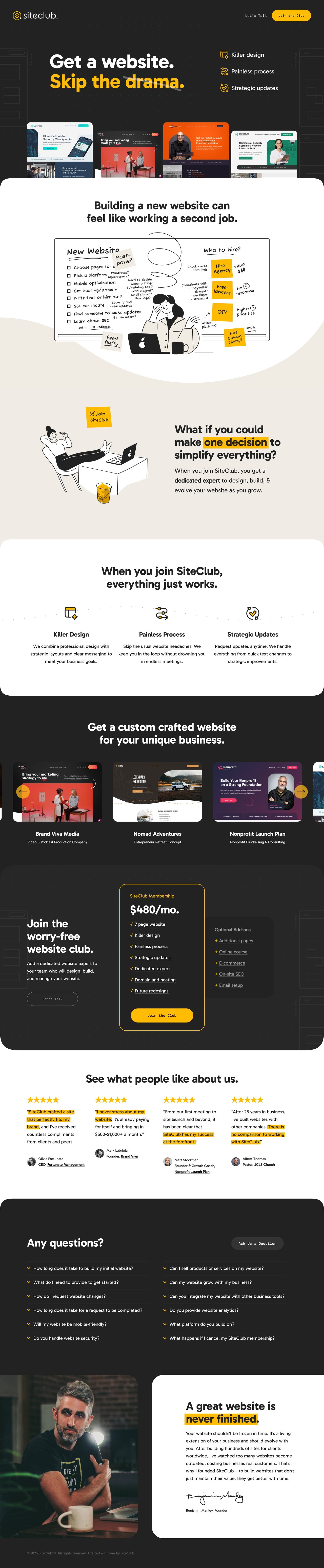 SiteClub Website Screenshot