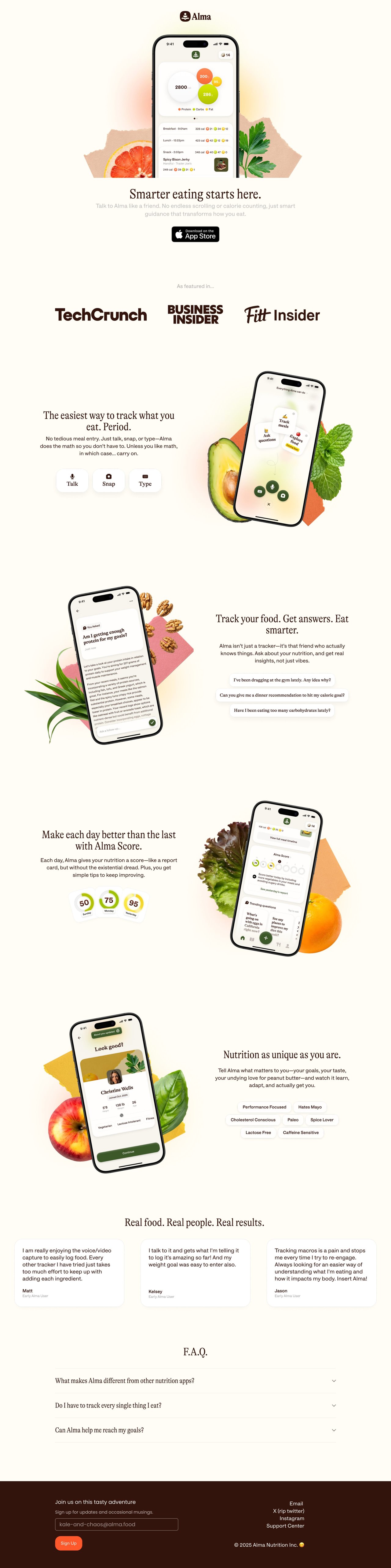 Alma Website Screenshot