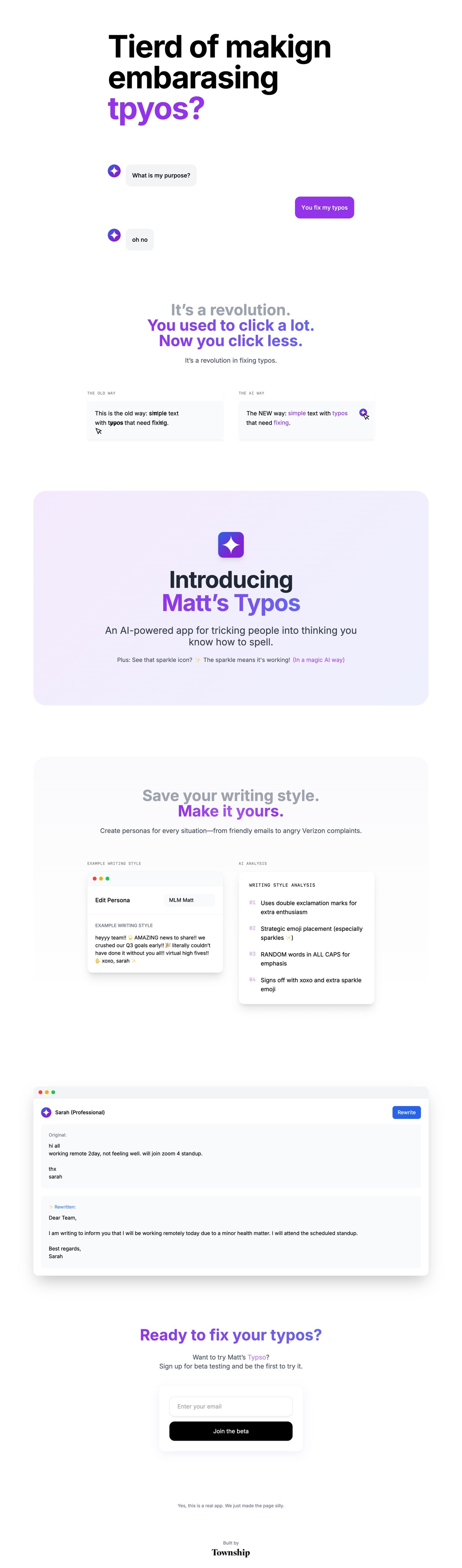 Matt’s Typos Website Screenshot