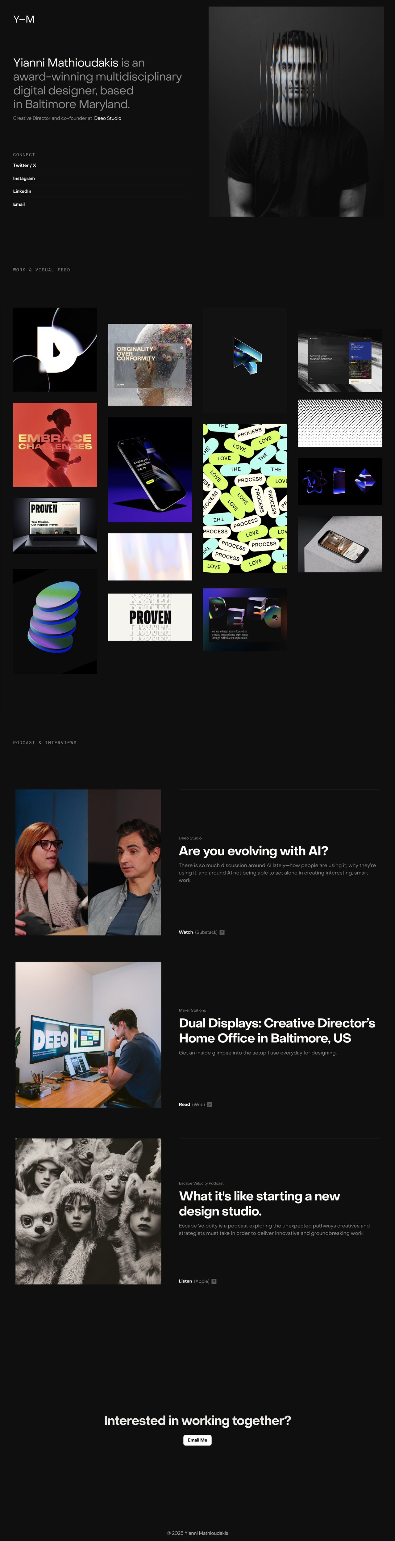 Yianni Mathioudakis Website Screenshot