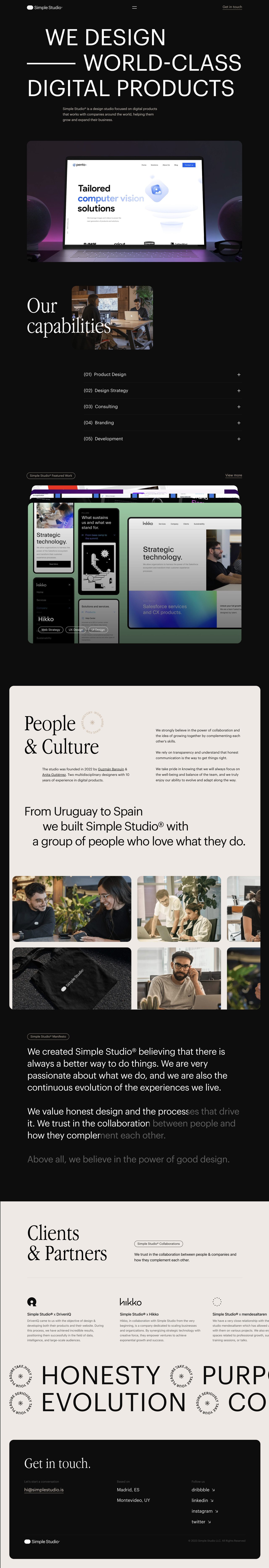 Simple Studio Website Screenshot