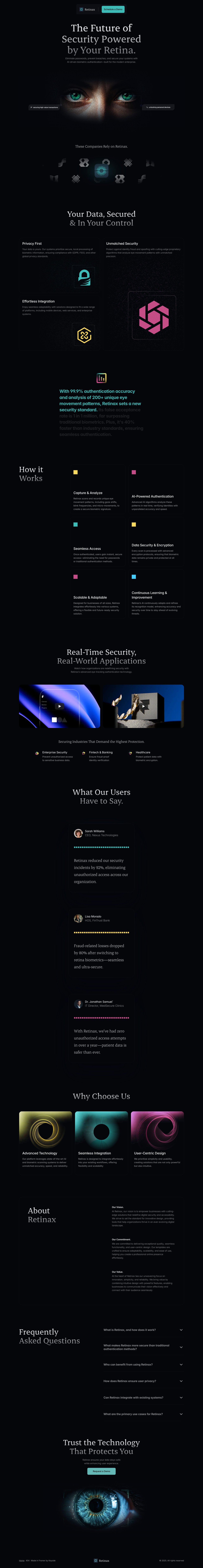 Retinax Website Screenshot