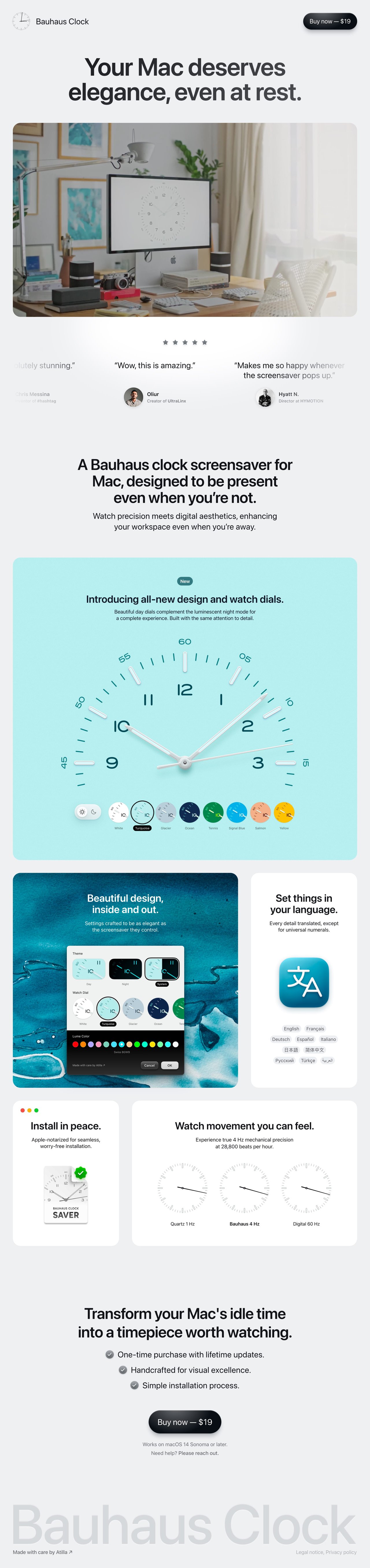 Bauhaus Clock Website Screenshot