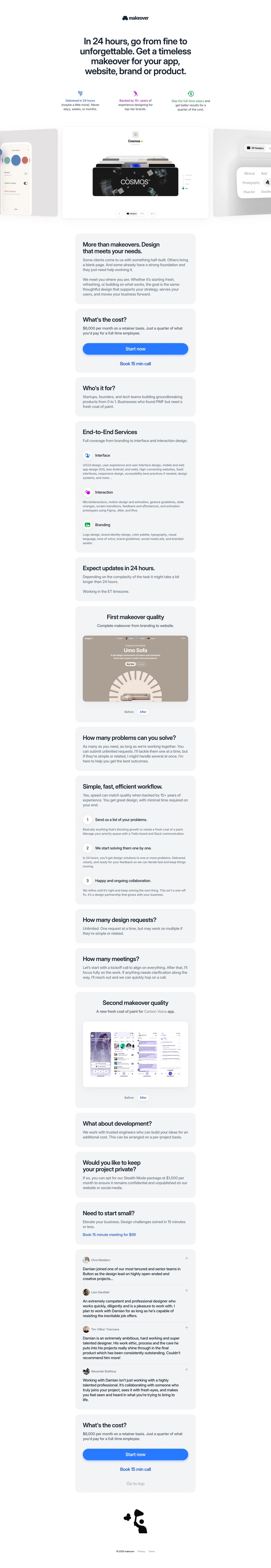 Makeover Studio Website Screenshot