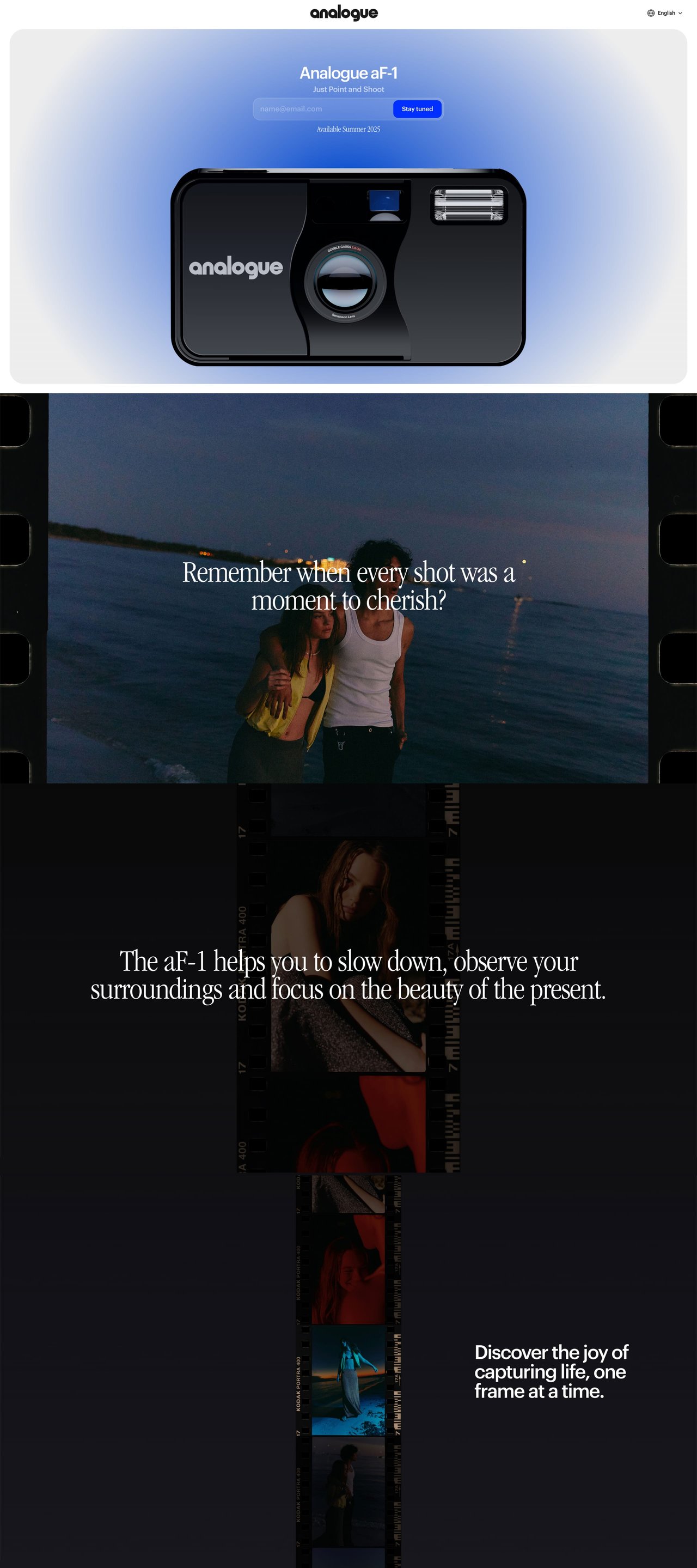 Analogue aF-1 Website Screenshot