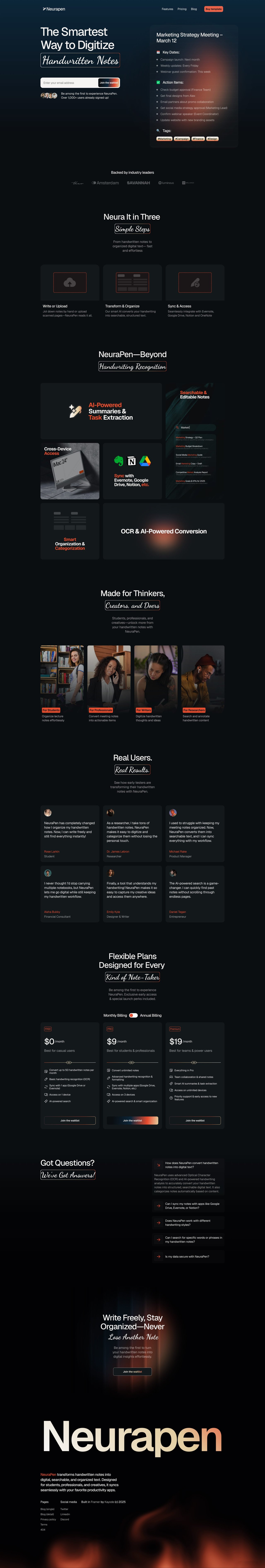 Neurapen Website Screenshot