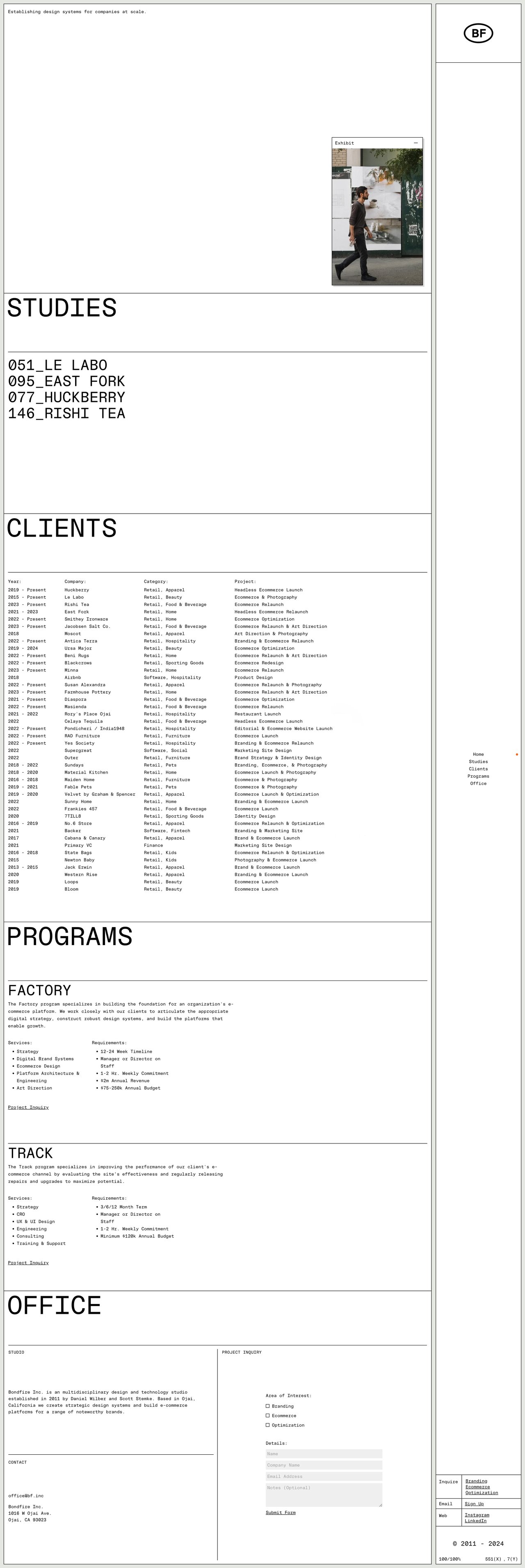 Bondfire Inc. Website Screenshot