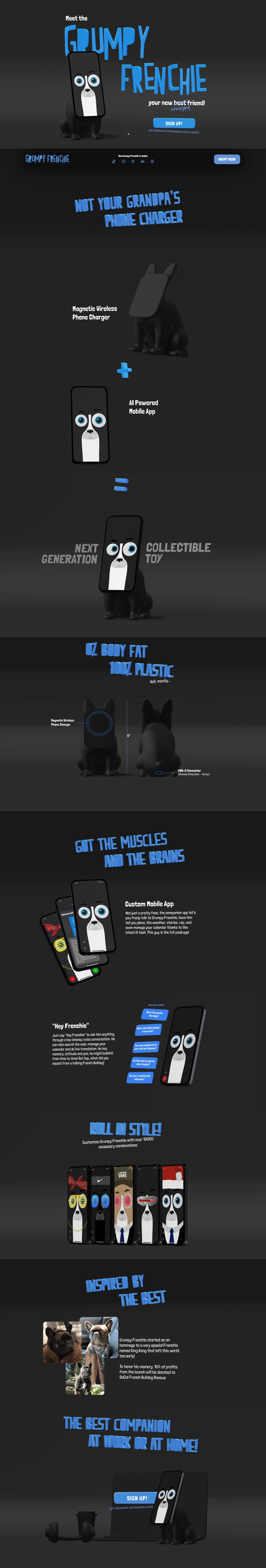 Grumpy Frenchie Website Screenshot