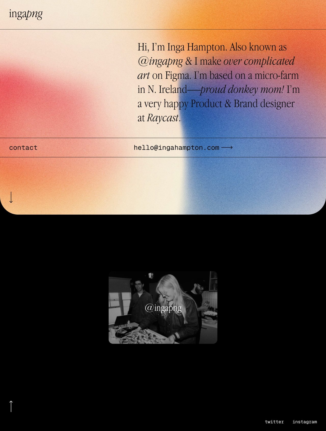 Inga Hampton Website Screenshot