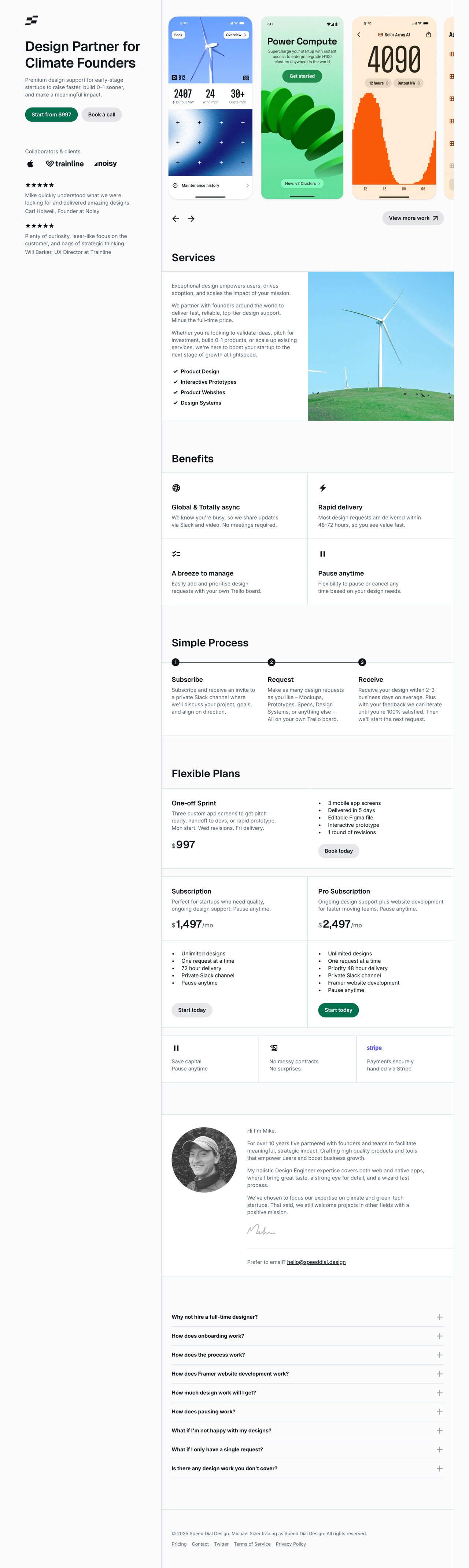 Speed Dial Design Website Screenshot
