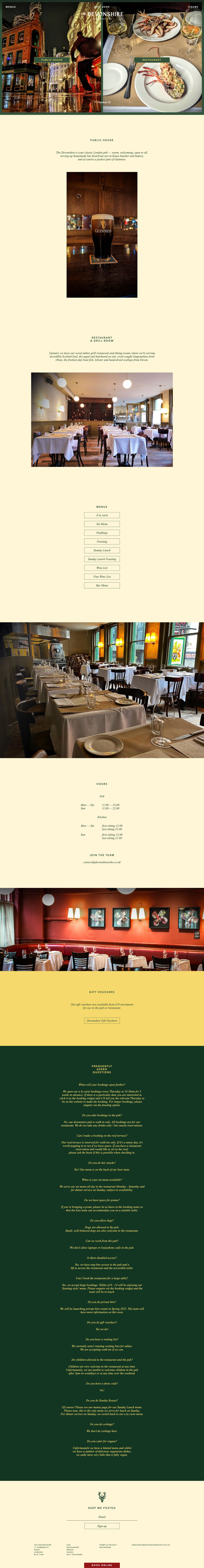 The Devonshire Website Screenshot