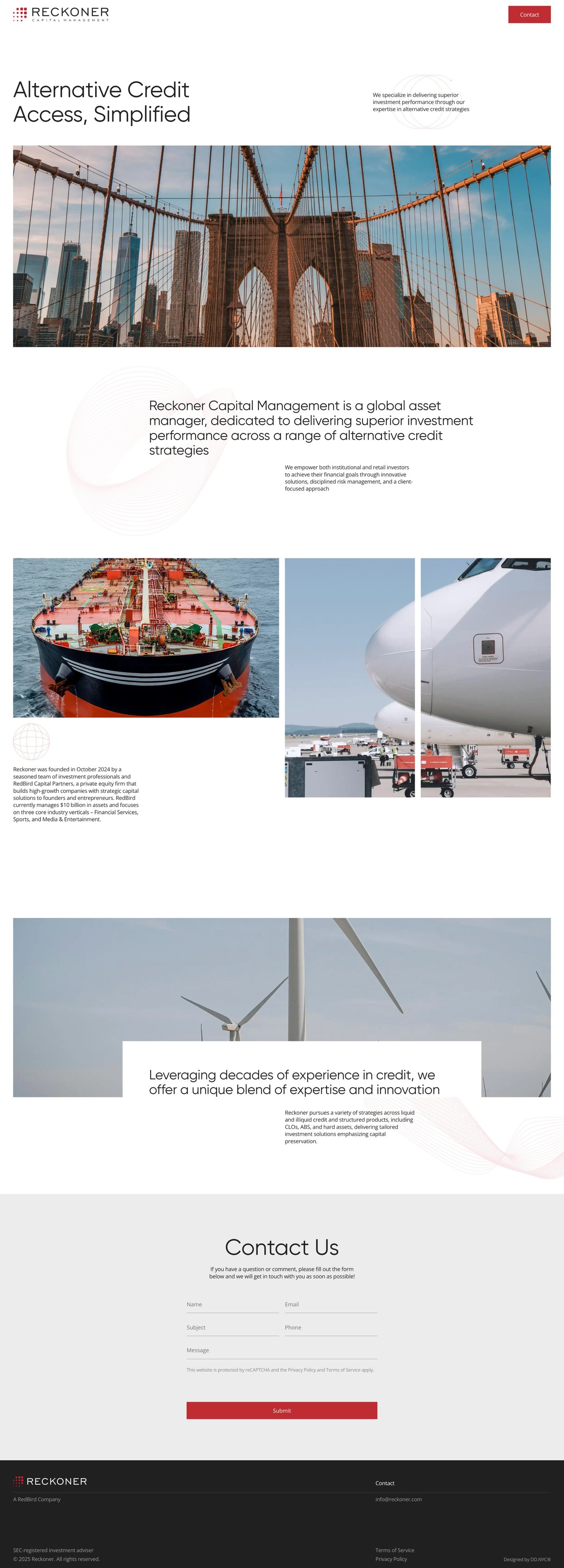 Reckoner Website Screenshot