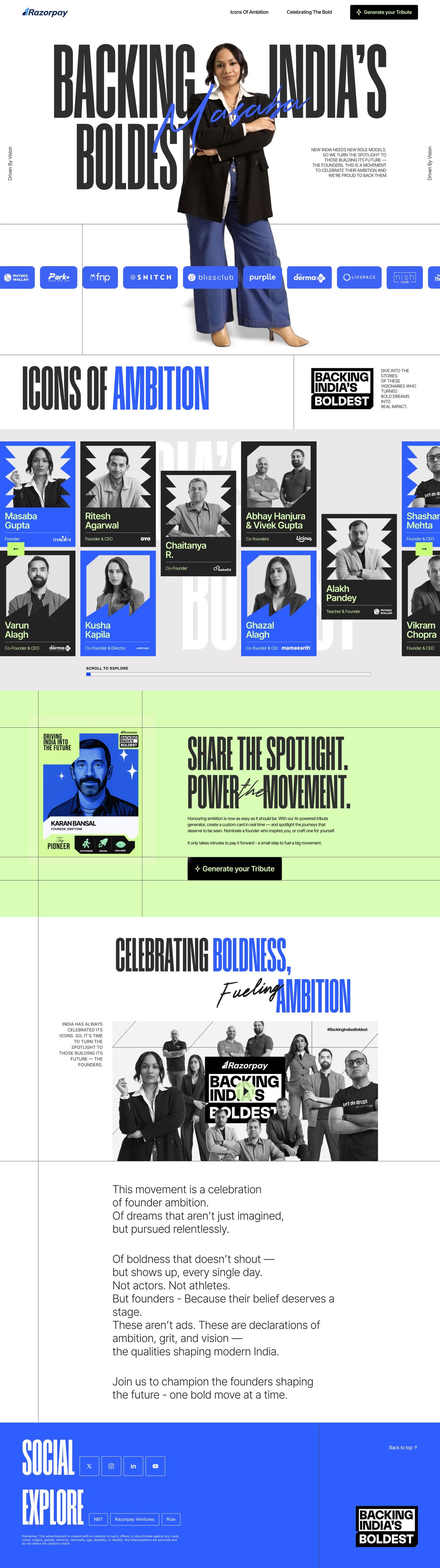 Razorpay Bold Website Screenshot