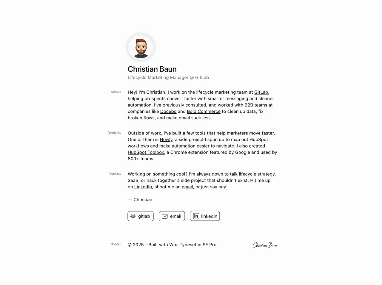 Christian Baun Website Screenshot