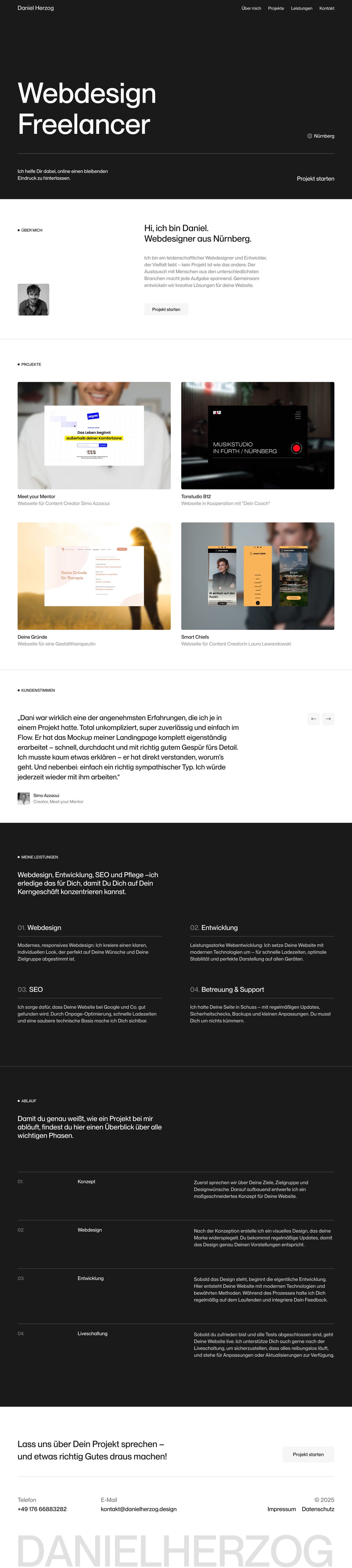 Daniel Herzog Website Screenshot