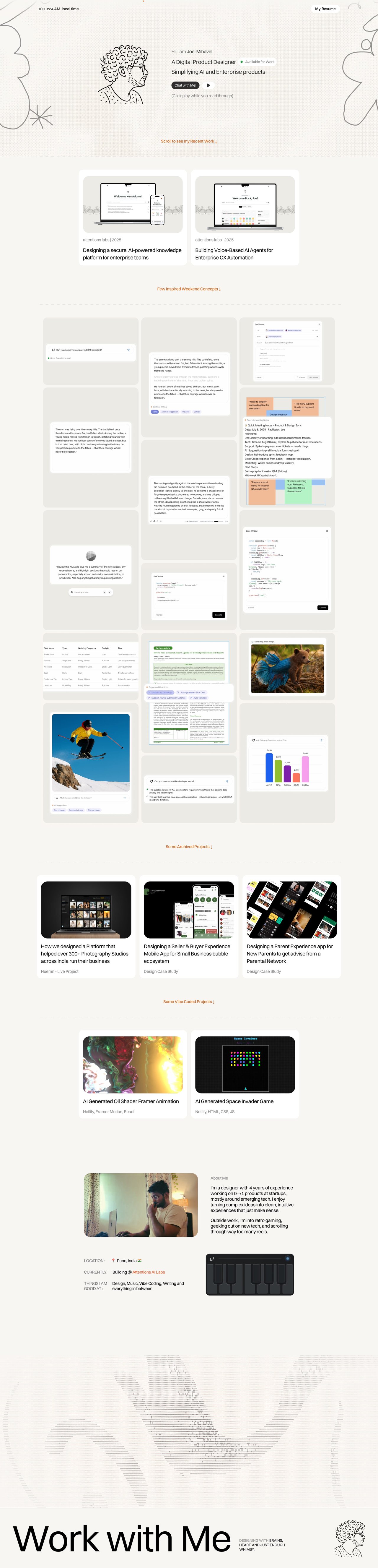 Joel Mihavel Website Screenshot