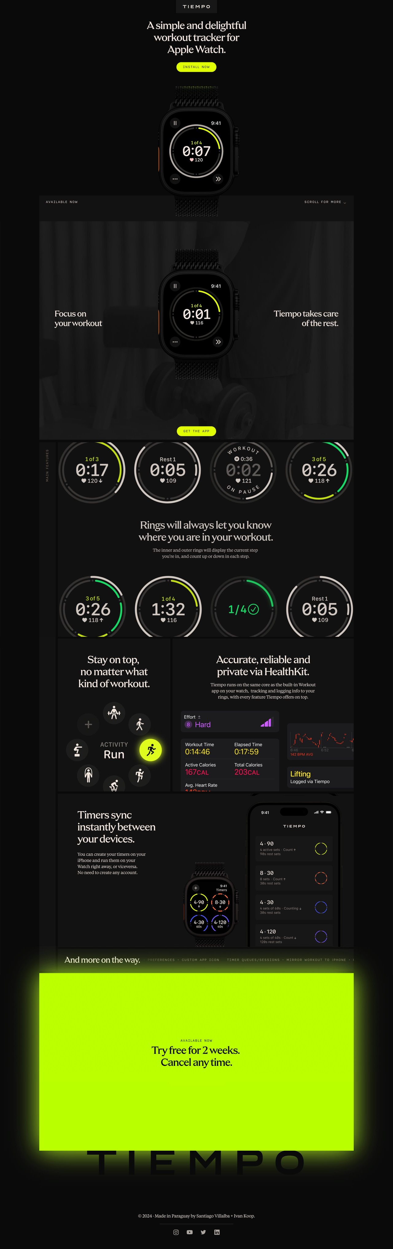 Tiempo Website Screenshot