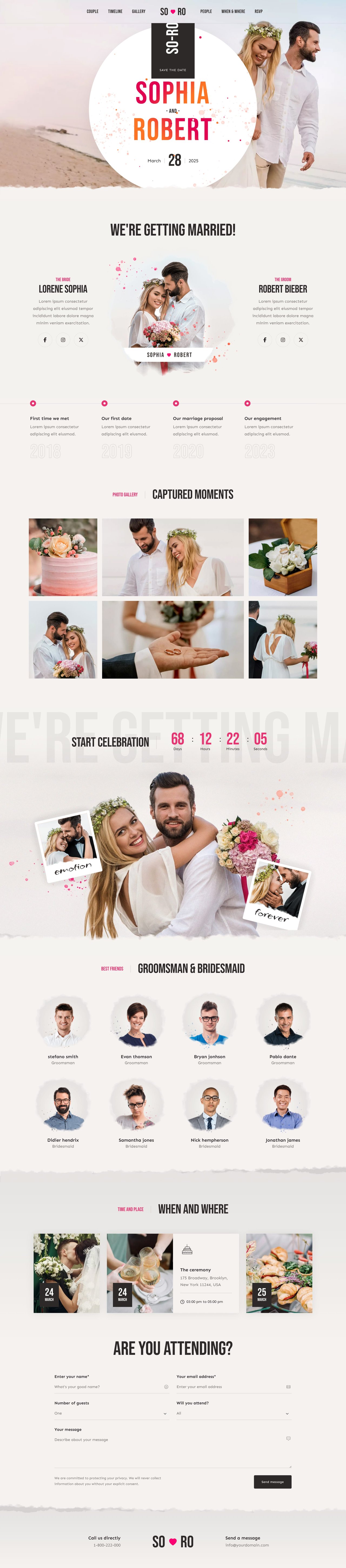 Crafto Wedding Website Screenshot