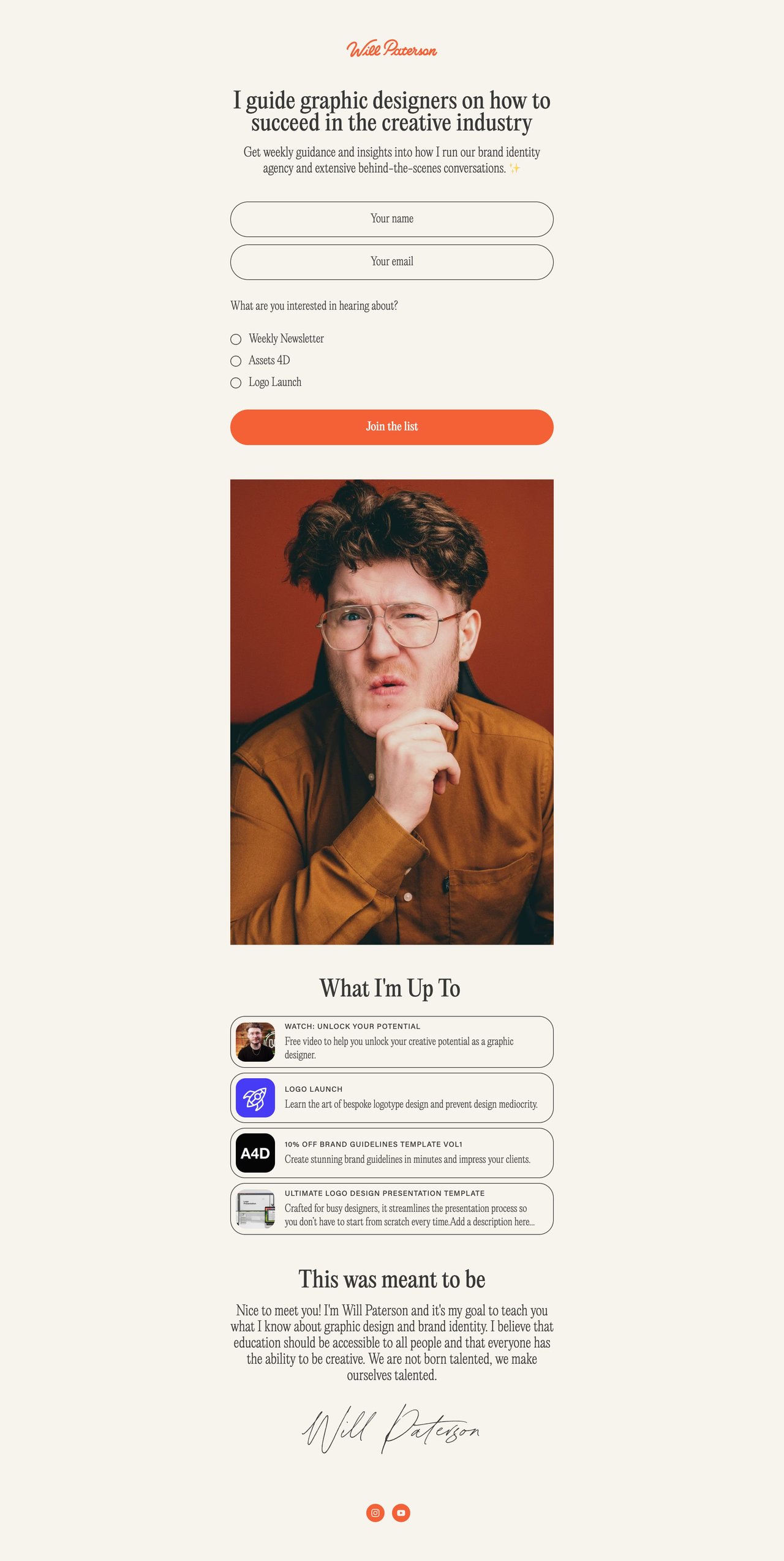Will Paterson Newsletter Website Screenshot