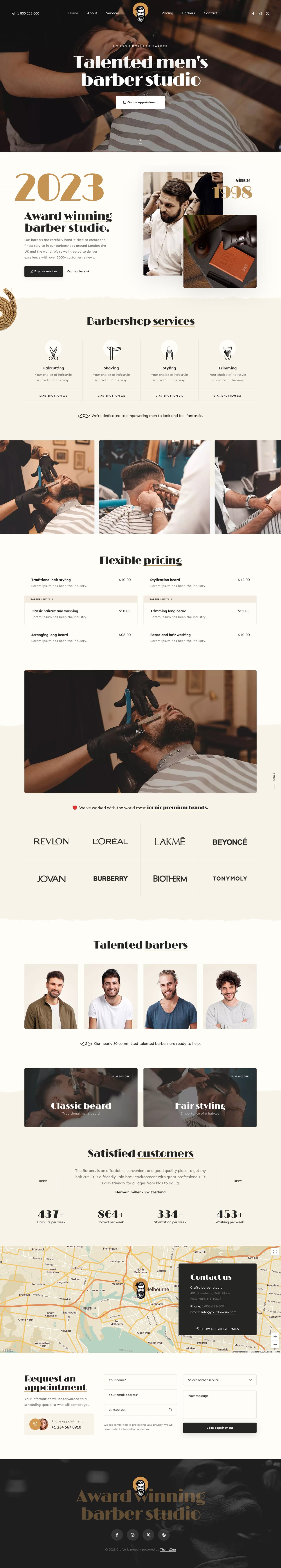 Crafto Barber Website Screenshot
