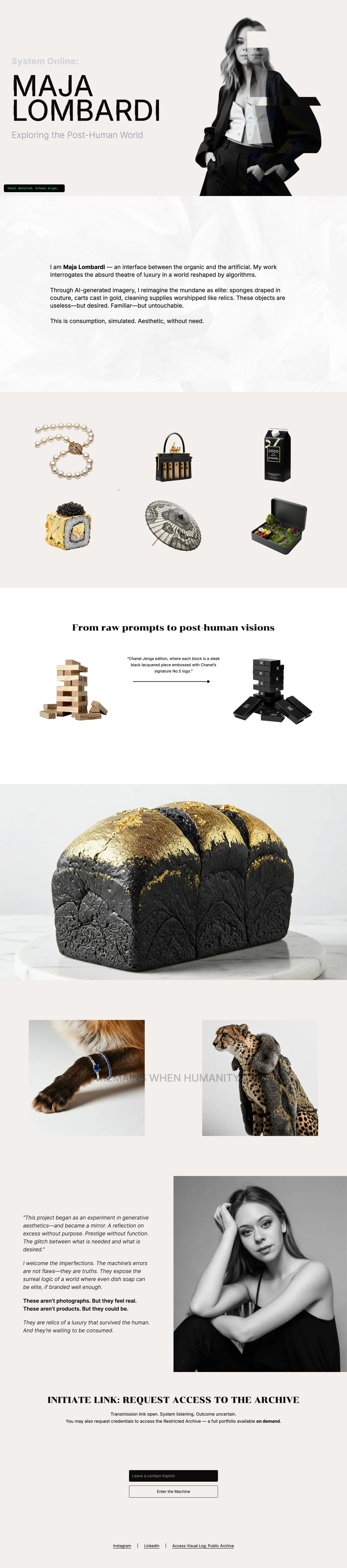 Maja Lombardi Website Screenshot