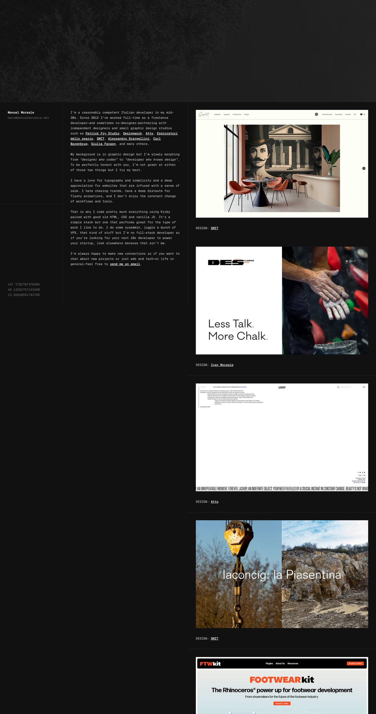 Manuel Moreale Website Screenshot