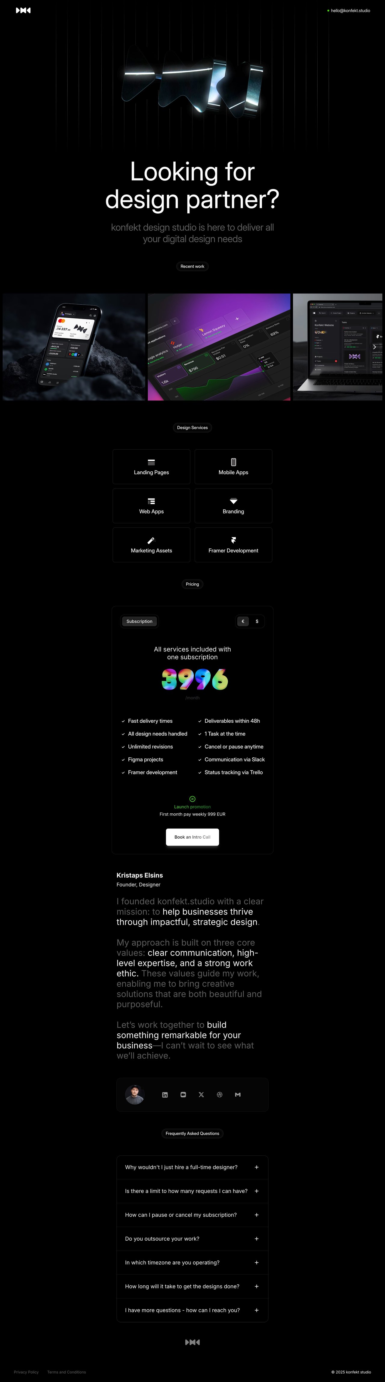 Konfekt Studio Website Screenshot