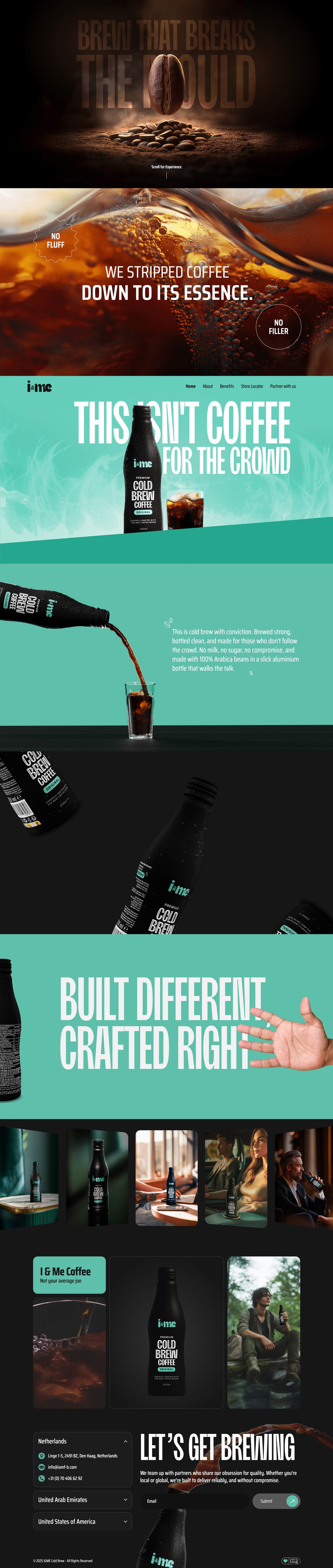I & Me Coffee Website Screenshot
