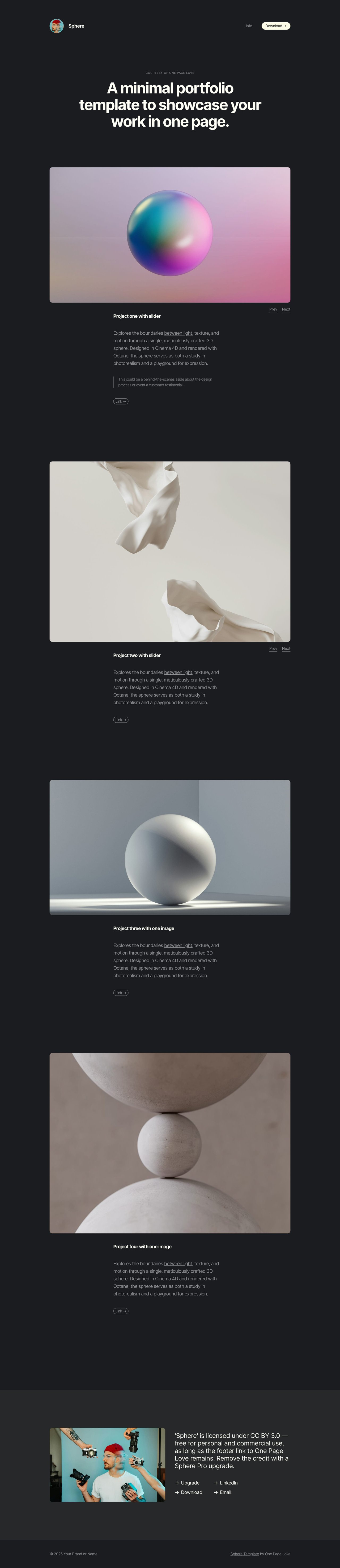 Sphere Portfolio Website Screenshot