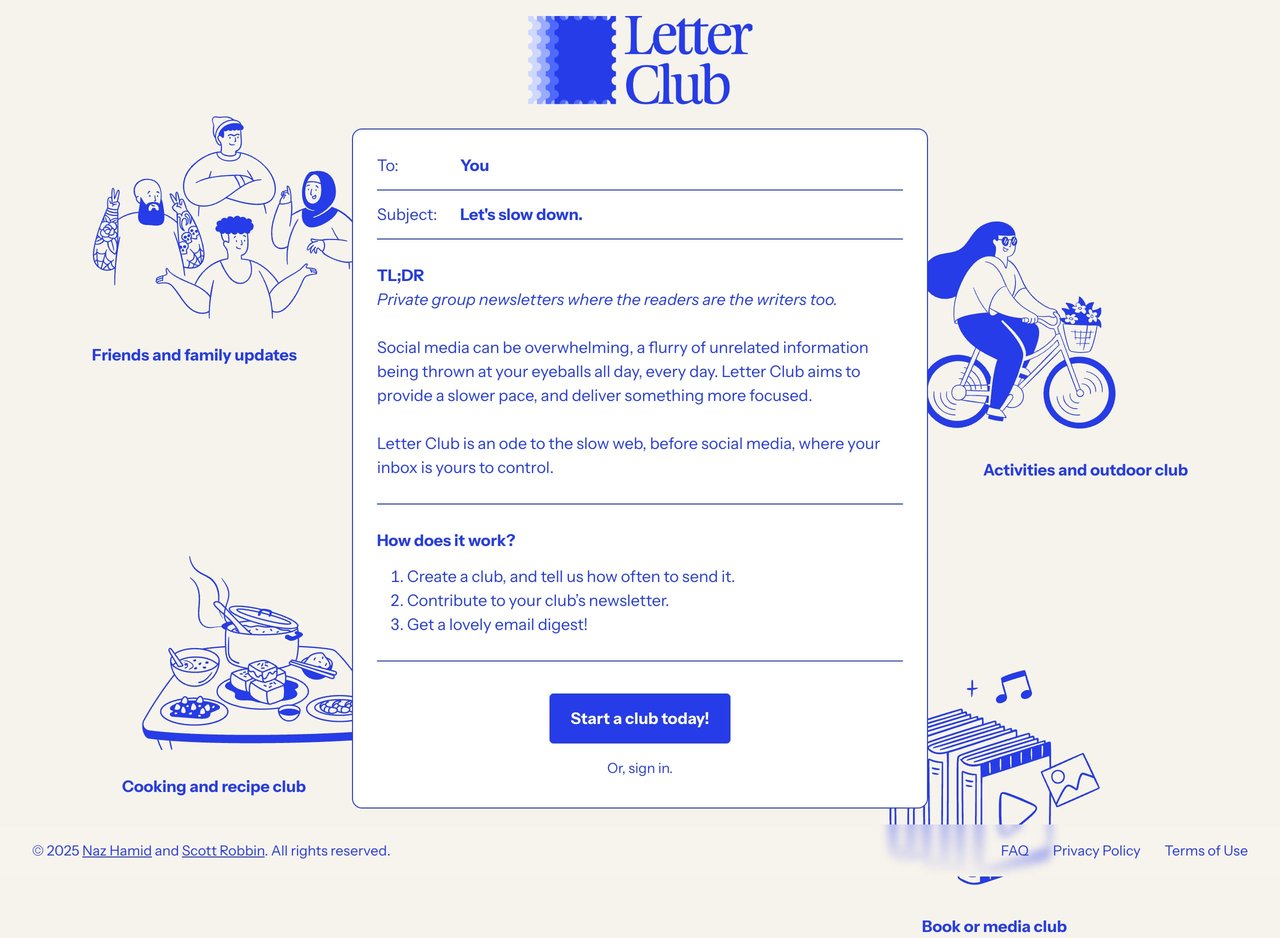 Letter Club Website Screenshot