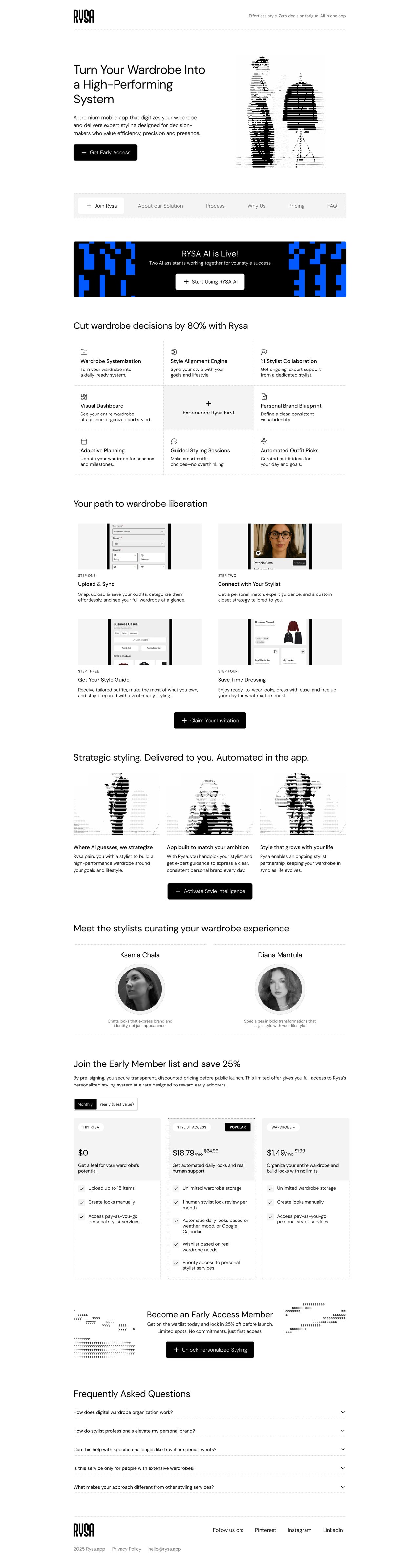 Rysa Website Screenshot