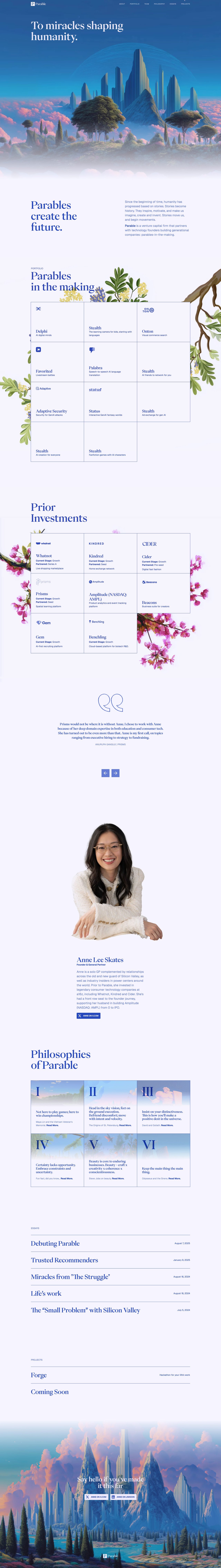 Parable Website Screenshot