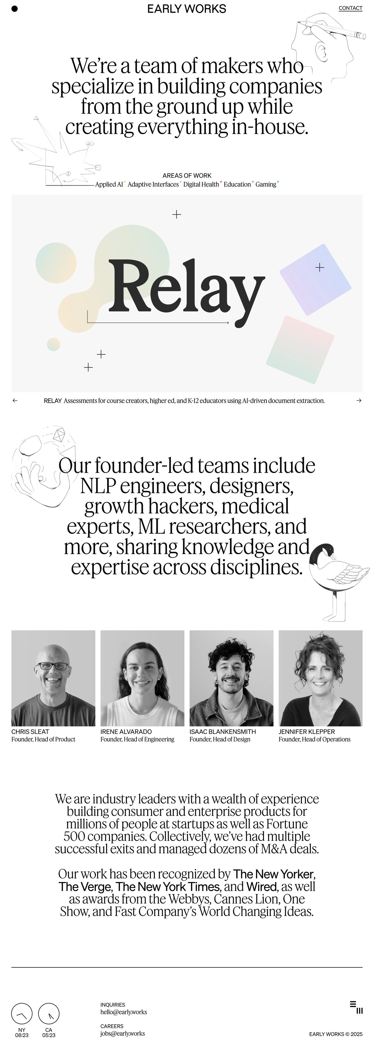 Early Works Website Screenshot