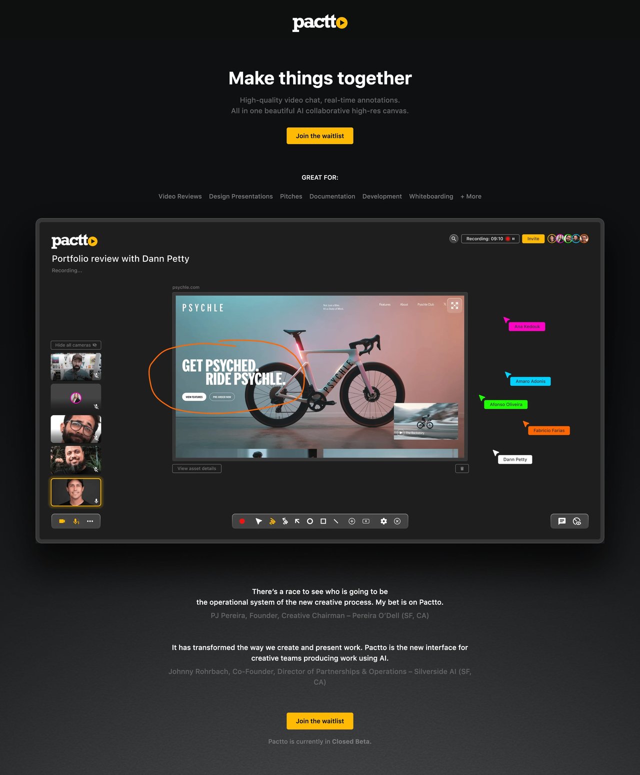 Pactto Website Screenshot