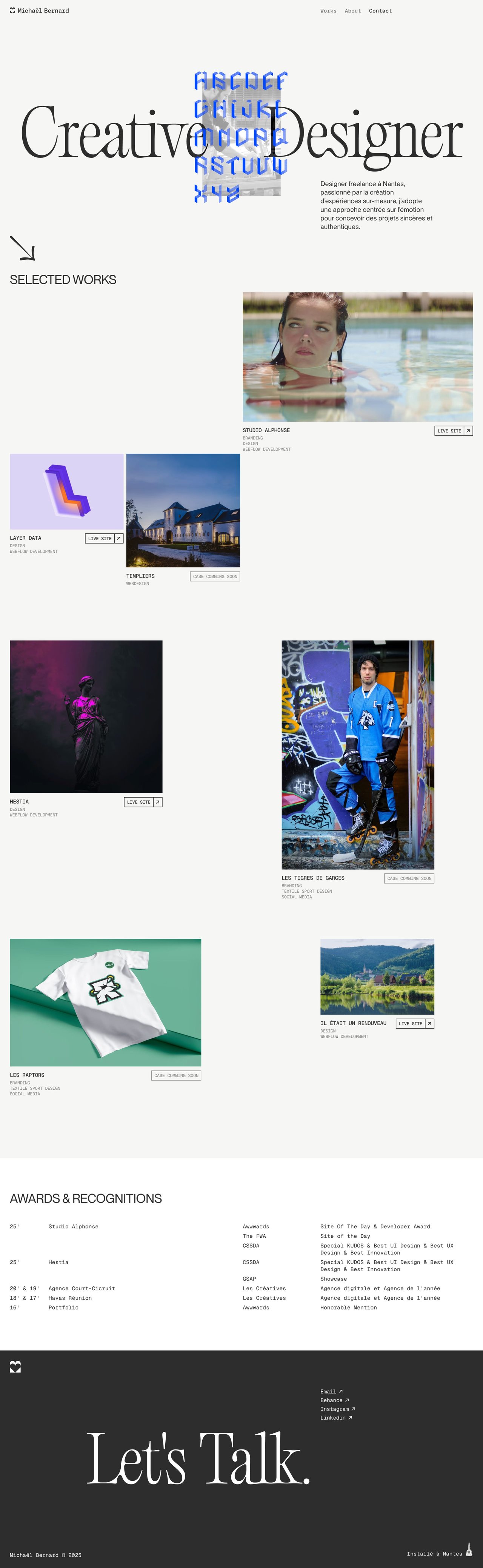 Michaël Bernard Website Screenshot
