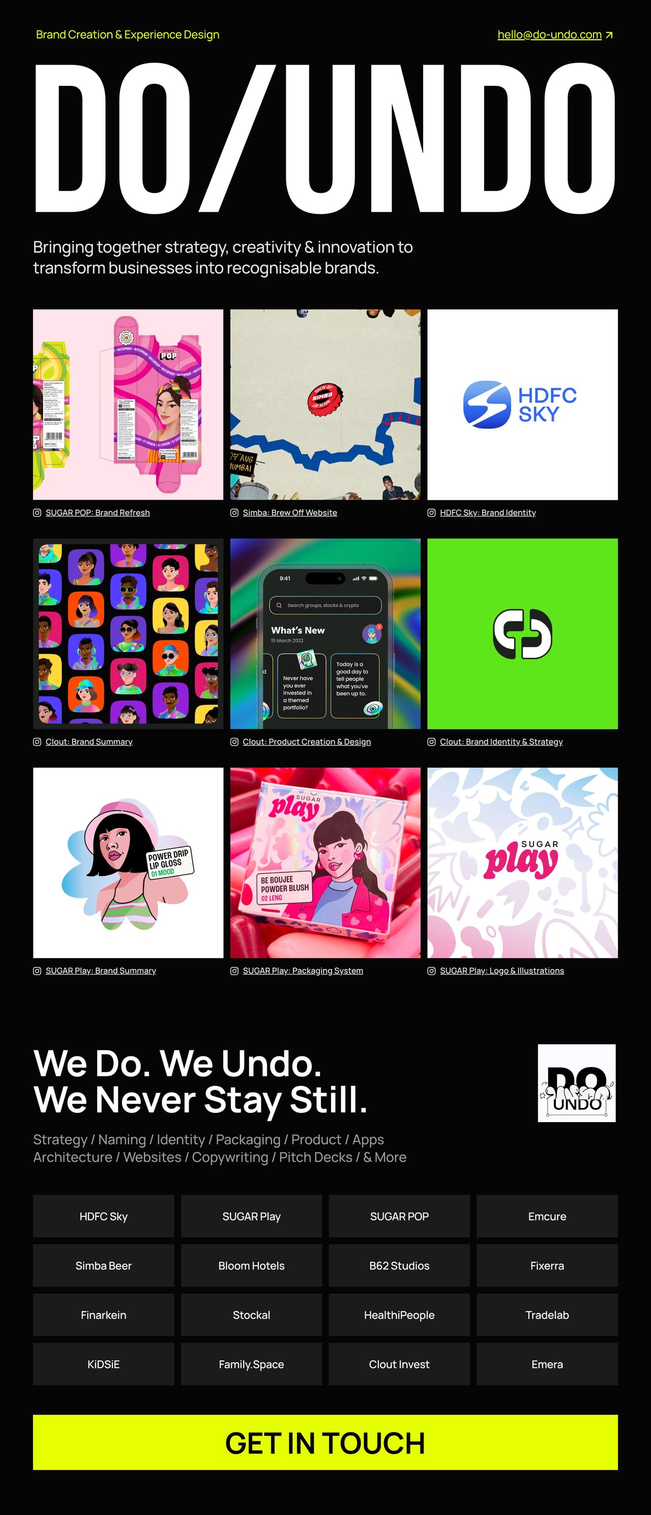 Do/Undo Website Screenshot