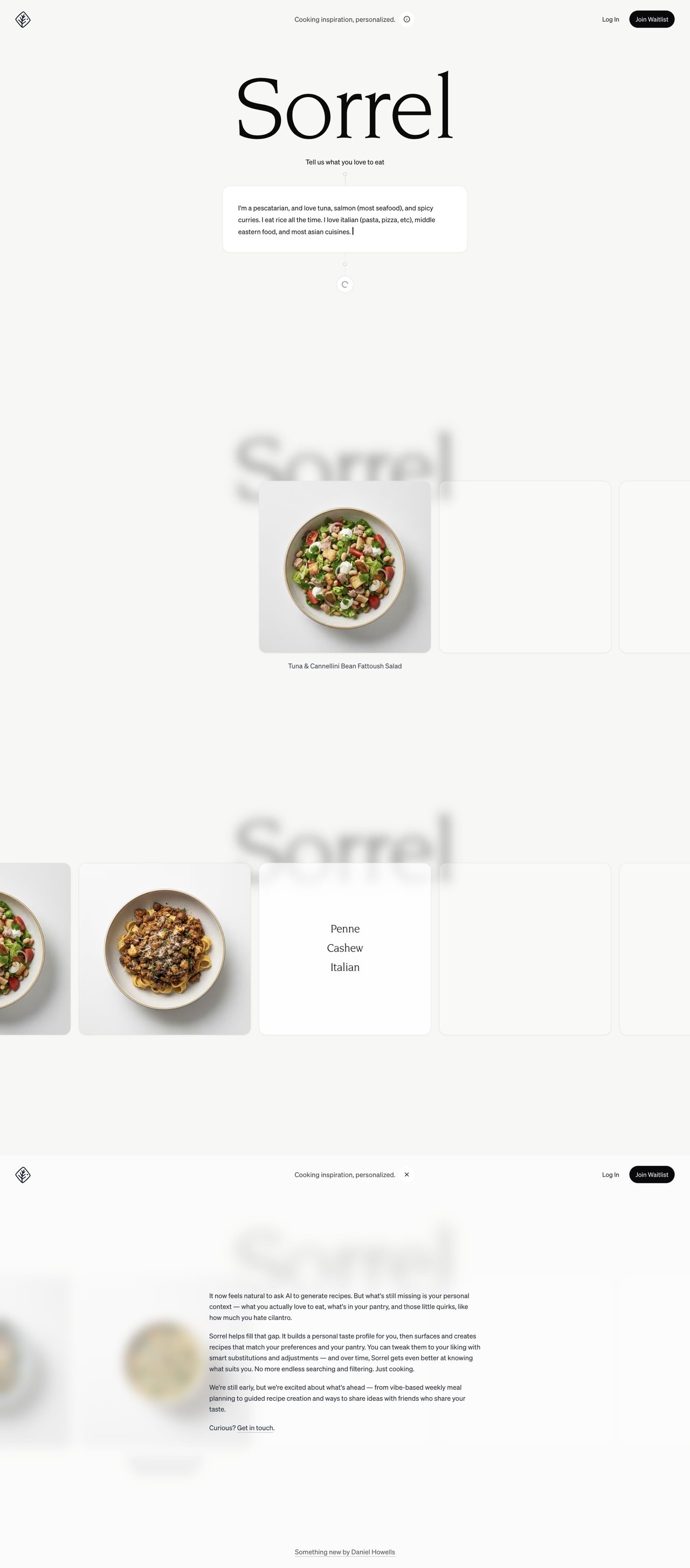 Sorrel Website Screenshot