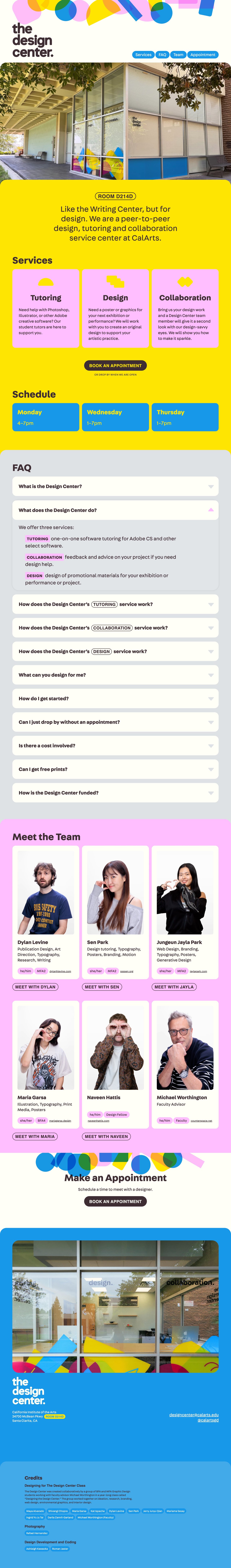 The Design Center Website Screenshot