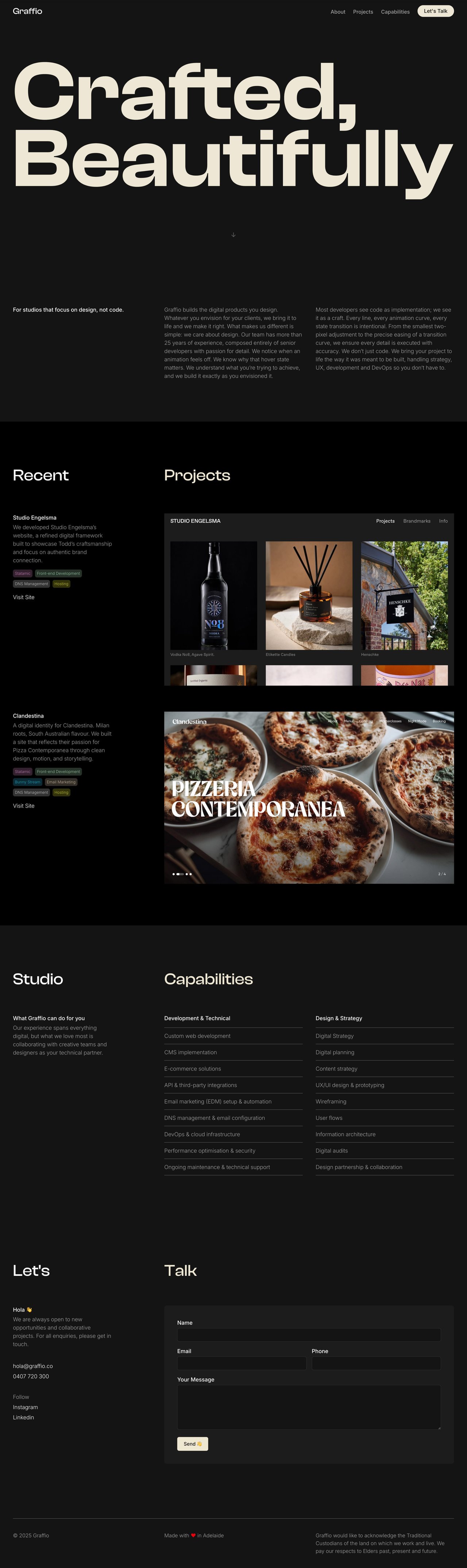 Graffio Website Screenshot