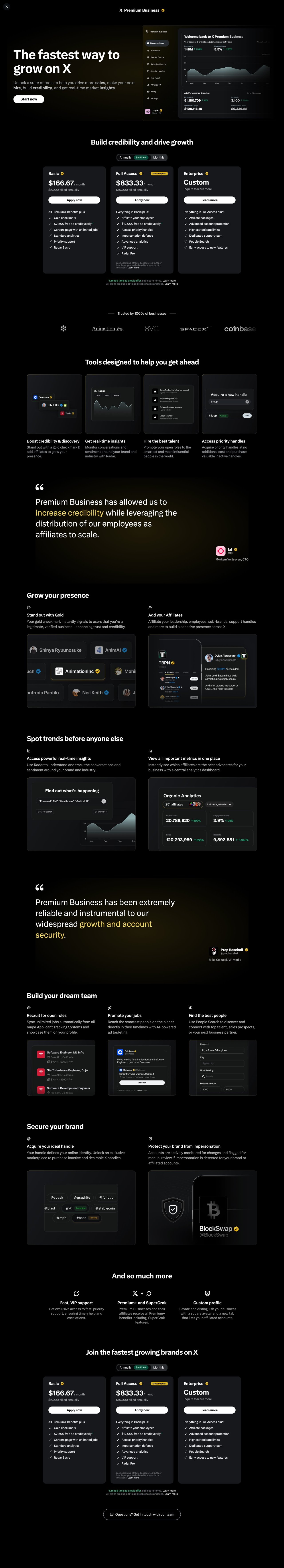 X Premium Business Website Screenshot