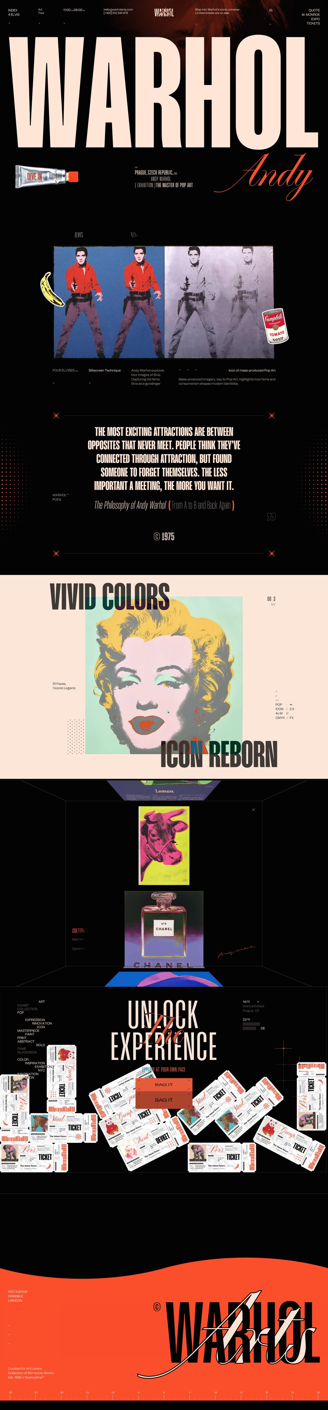 WarholArts Website Screenshot