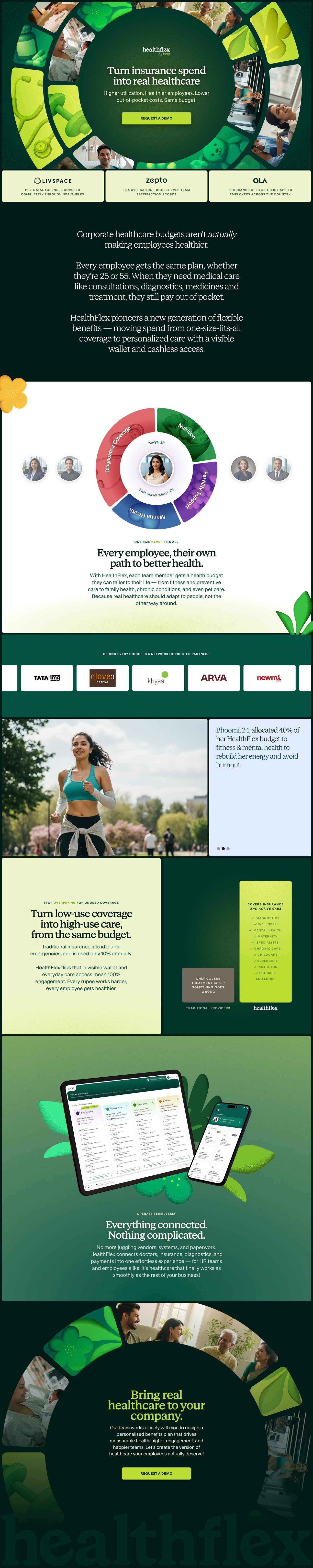 HealthFlex Website Screenshot
