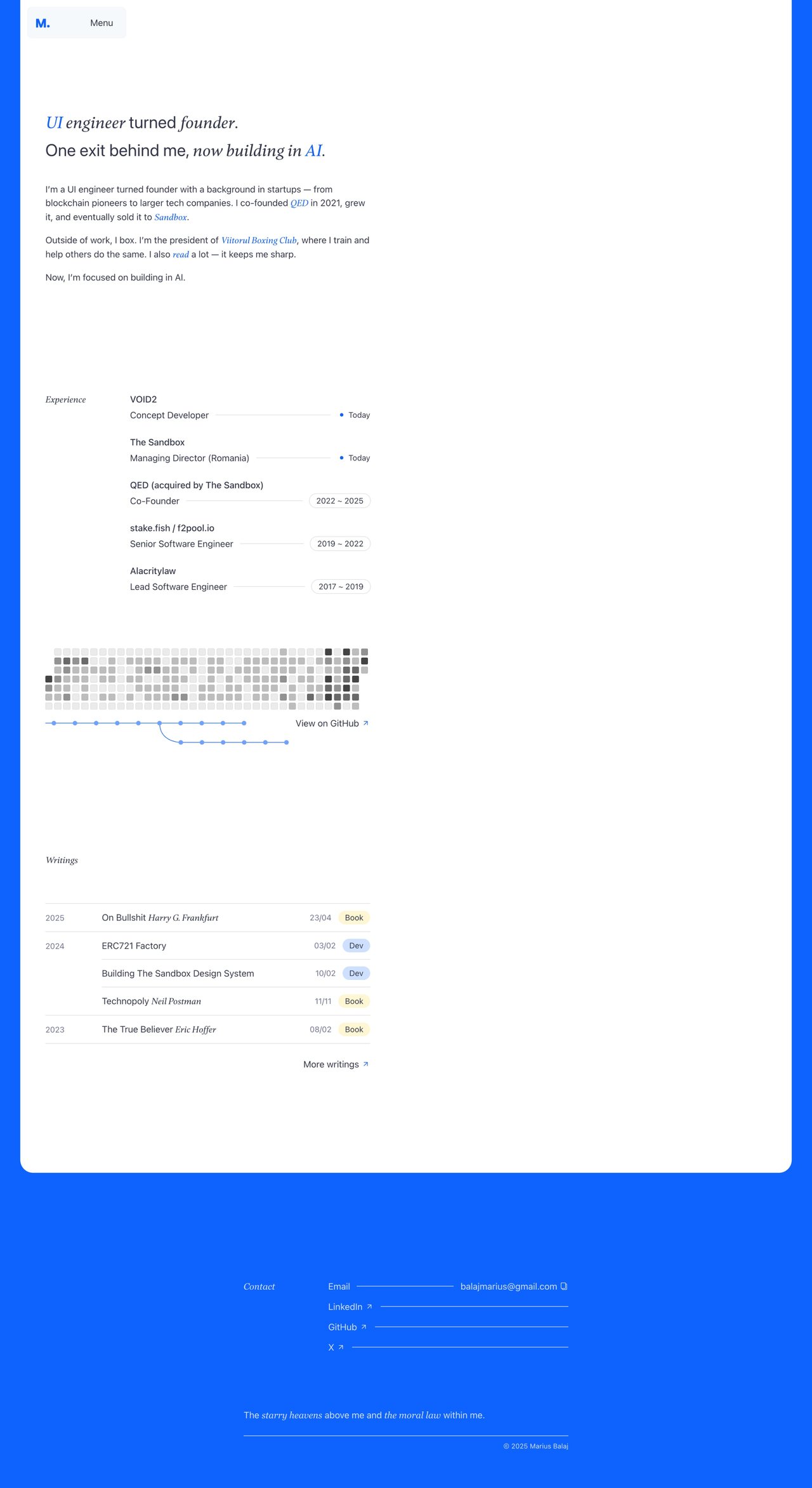 Marius Bălaj Website Screenshot